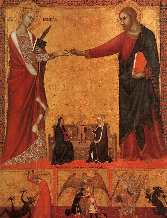 The Mystical Marriage of St.Catherine, Barna da Siena